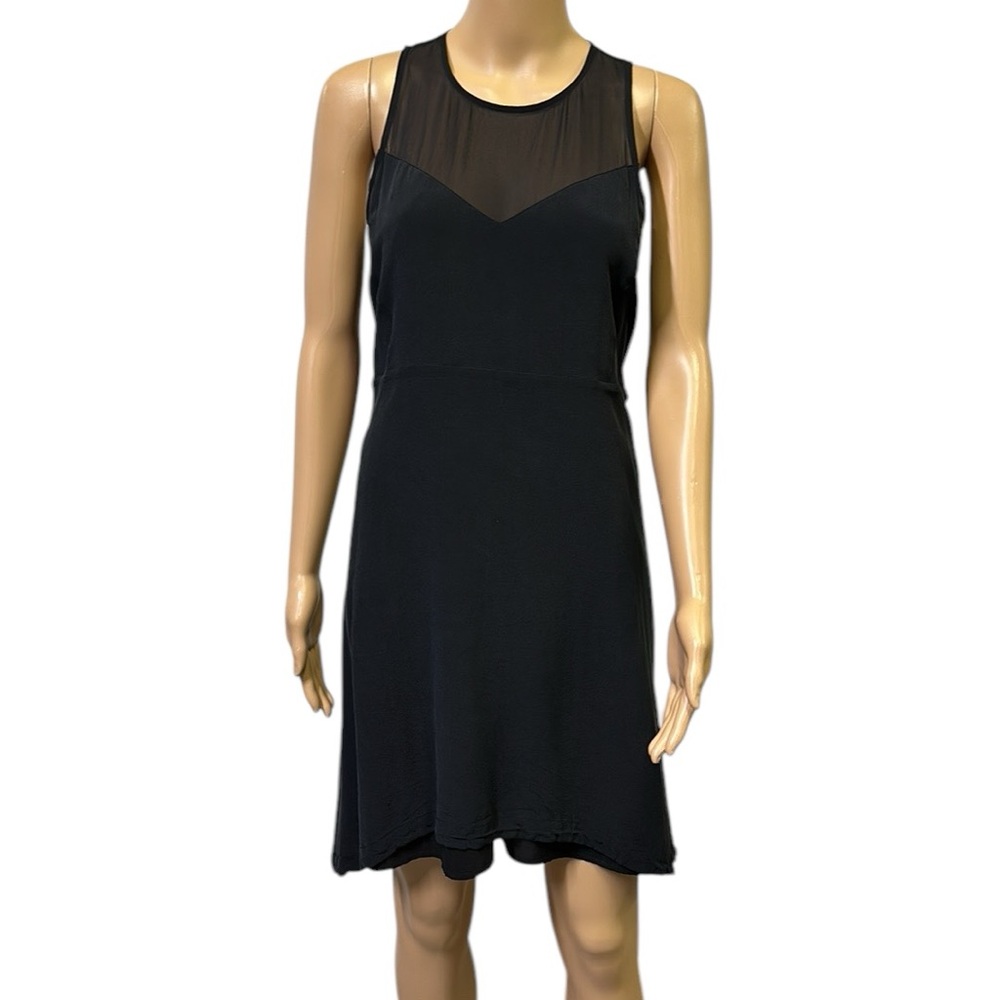 Madewell Black Silk Parkview Keyhole Back Sleeveless Pocket Dress Womens Medium